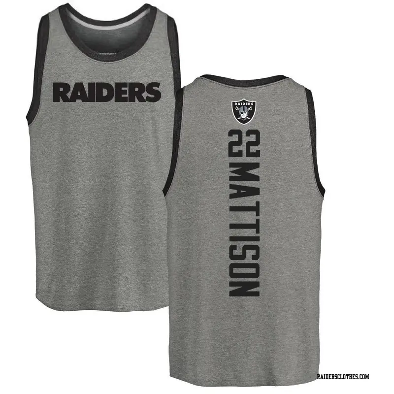 Men's Las Vegas Raiders ＃22 Alexander Mattison Ash Backer Tank Top