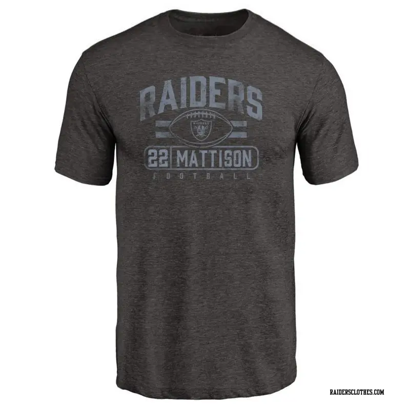 Men's Las Vegas Raiders ＃22 Alexander Mattison Black Flanker T-Shirt