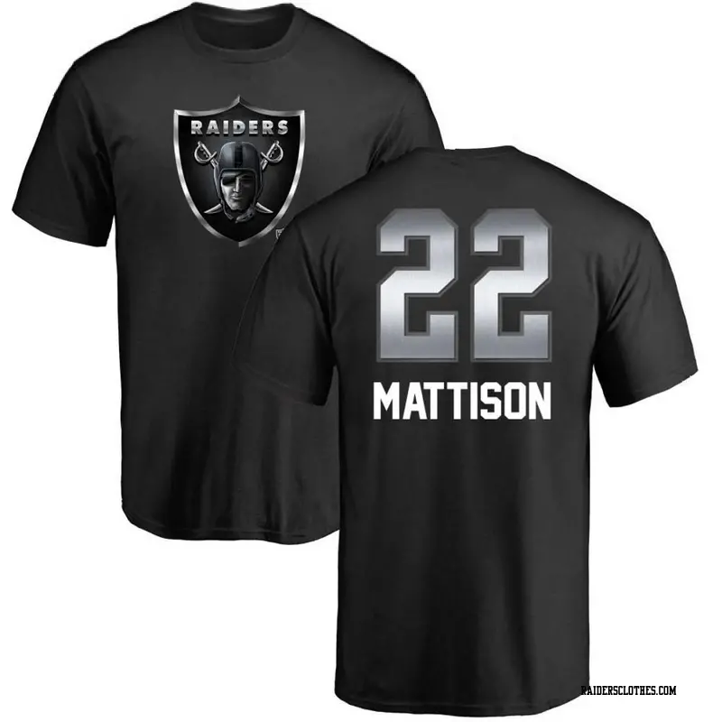 Men's Las Vegas Raiders ＃22 Alexander Mattison Black Midnight Mascot T-Shirt