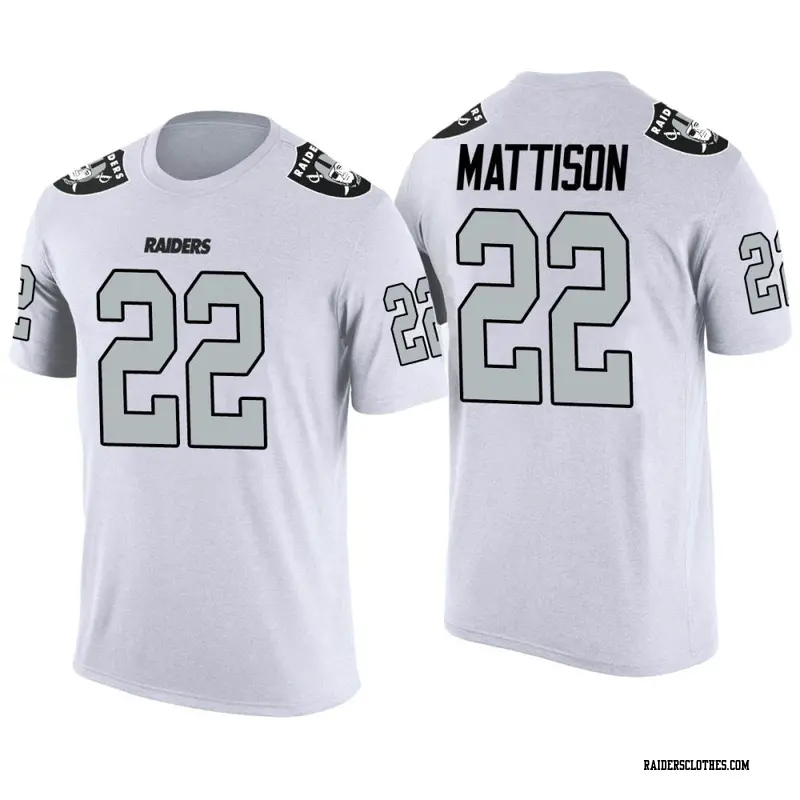 Men's Las Vegas Raiders ＃22 Alexander Mattison White Color Rush T-Shirt