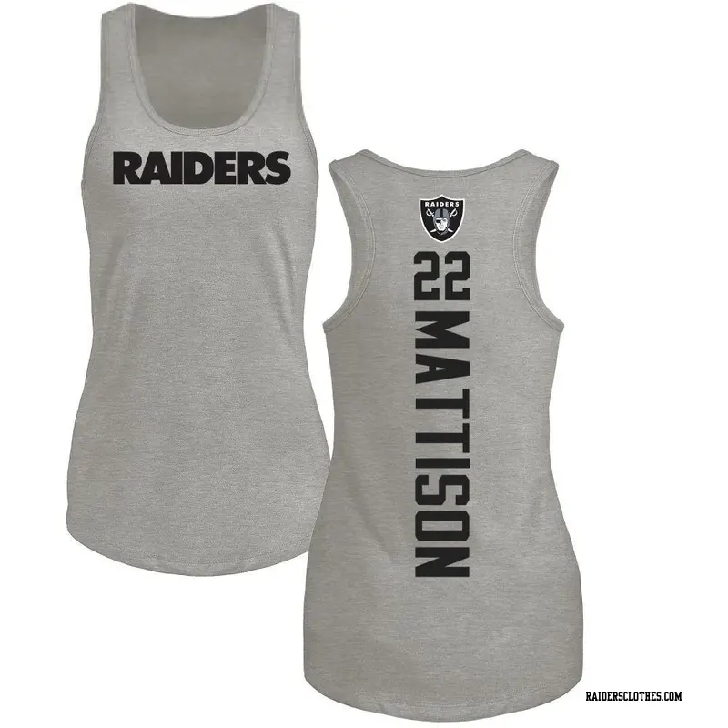 Women's Las Vegas Raiders ＃22 Alexander Mattison Ash Backer Tank Top