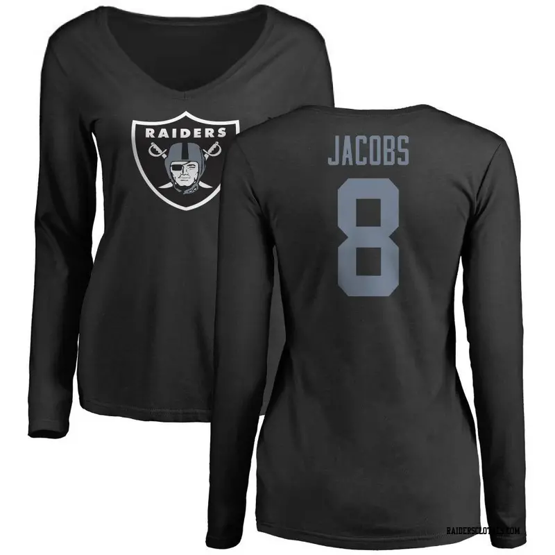 Josh Jacobs Las Vegas Raiders Men's Name & Number Logo T-Shirt - Ash