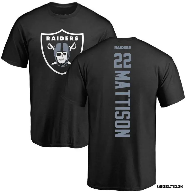 Youth Las Vegas Raiders ＃22 Alexander Mattison Black Backer T-Shirt